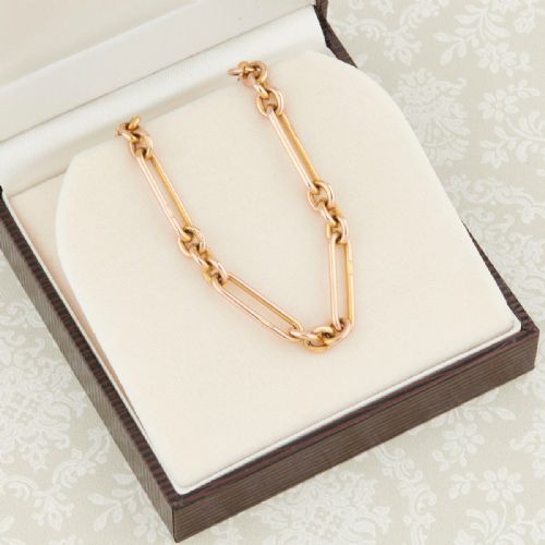ANTIQUE 9CT ROSE GOLD ALBERT WATCH FOB CHAIN CHOKER NECKLACE - ADDITIONAL PHOTO 7