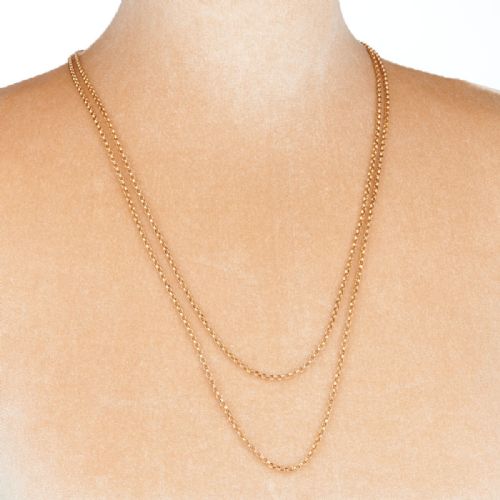 9CT GOLD 56 BELCHER GUARD CHAIN NECKLACE - ADDITIONAL PHOTO 1