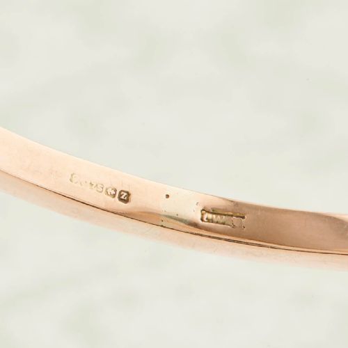 9ct rose gold flat plain bangle hallmarked 1925 - CATEGORY: ANTIQUE JEWELLERY - DATED 1920