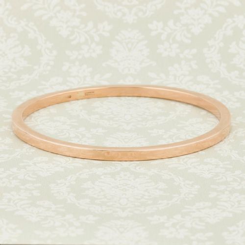9CT ROSE GOLD FLAT PLAIN BANGLE HALLMARKED 1925 - ADDITIONAL PHOTO 1