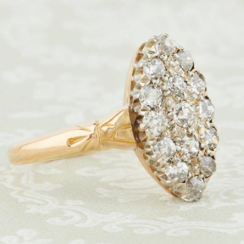 VICTORIAN 18CT GOLD MARQUISE DIAMOND RING - ADDITIONAL PHOTO 2