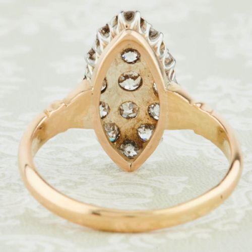VICTORIAN 18CT GOLD MARQUISE DIAMOND RING - ADDITIONAL PHOTO 4