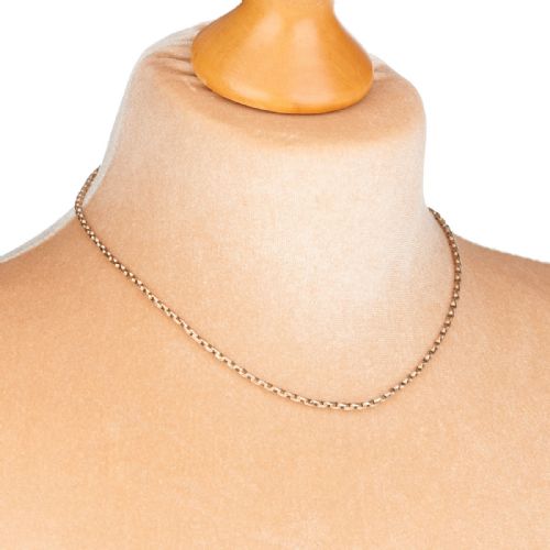 ANTIQUE 9CT GOLD 17 DIAMOND CUT BELCHER CHAIN NECKLACE - ADDITIONAL PHOTO 1