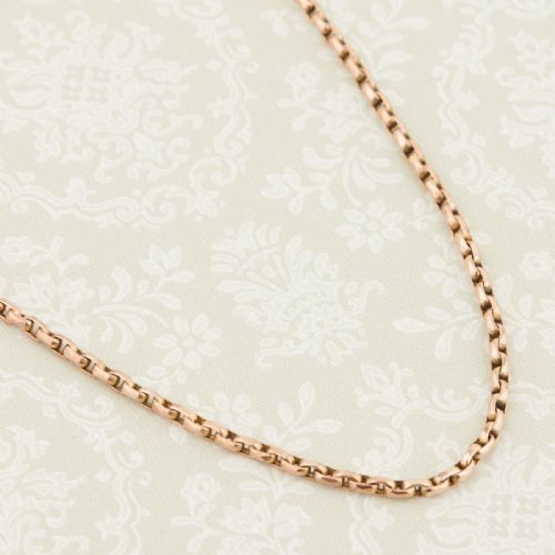 ANTIQUE 9CT GOLD 17 DIAMOND CUT BELCHER CHAIN NECKLACE - ADDITIONAL PHOTO 2
