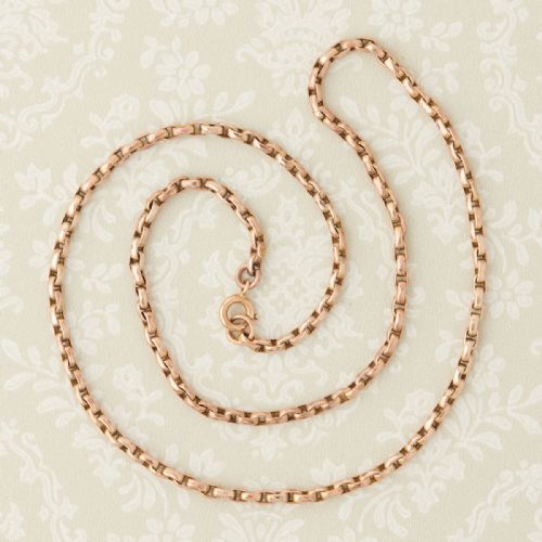 ANTIQUE 9CT GOLD 17 DIAMOND CUT BELCHER CHAIN NECKLACE - ADDITIONAL PHOTO 3