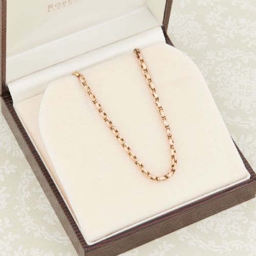 ANTIQUE 9CT GOLD 17 DIAMOND CUT BELCHER CHAIN NECKLACE - ADDITIONAL PHOTO 5