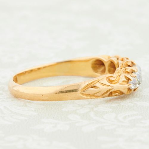 ANTIQUE 18CT GOLD 5 STONE DIAMOND RING 1917 - ADDITIONAL PHOTO 3