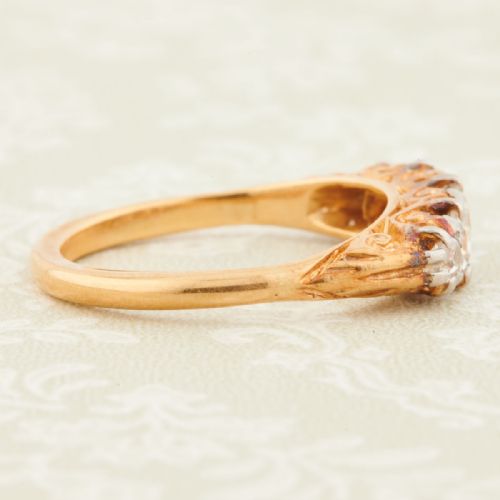 ANTIQUE 18CT GOLD 5 STONE DIAMOND RING 065 CARAT - ADDITIONAL PHOTO 3