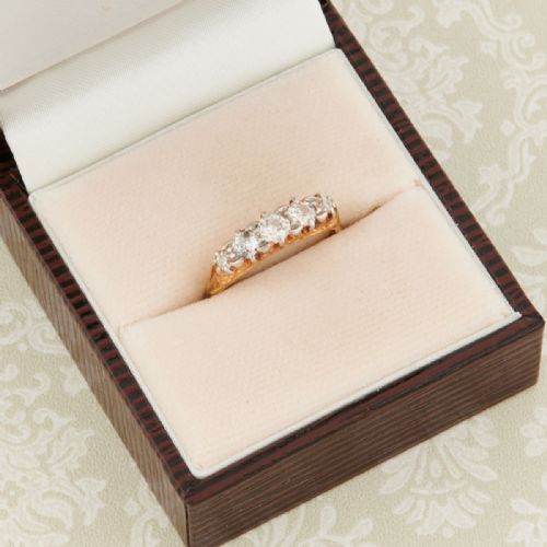 ANTIQUE 18CT GOLD 5 STONE DIAMOND RING 065 CARAT - ADDITIONAL PHOTO 7