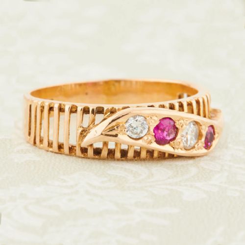 22CT GOLD RUBY PASTE BAND RING - ADDITIONAL PHOTO 2