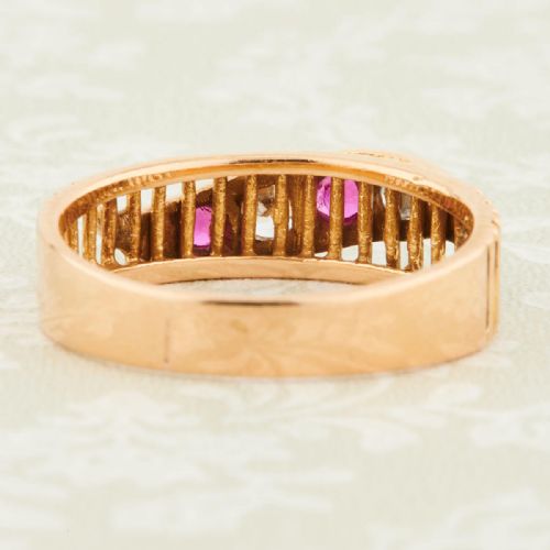 22CT GOLD RUBY PASTE BAND RING - ADDITIONAL PHOTO 4