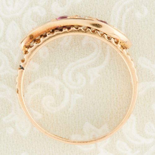 22CT GOLD RUBY PASTE BAND RING - ADDITIONAL PHOTO 5