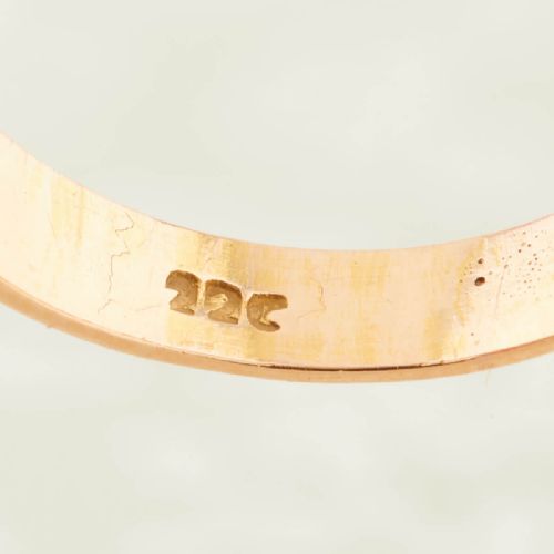 22CT GOLD RUBY PASTE BAND RING - ADDITIONAL PHOTO 6