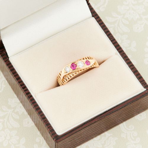 22CT GOLD RUBY PASTE BAND RING - ADDITIONAL PHOTO 7