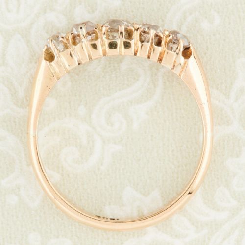 ANTIQUE 18CT GOLD 5 STONE OLD CUT DIAMOND RING 070 CARAT - ADDITIONAL PHOTO 5