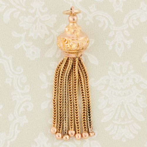 antique 9ct gold tassel pendant - CATEGORY: ANTIQUE JEWELLERY - DATED VICTORIAN