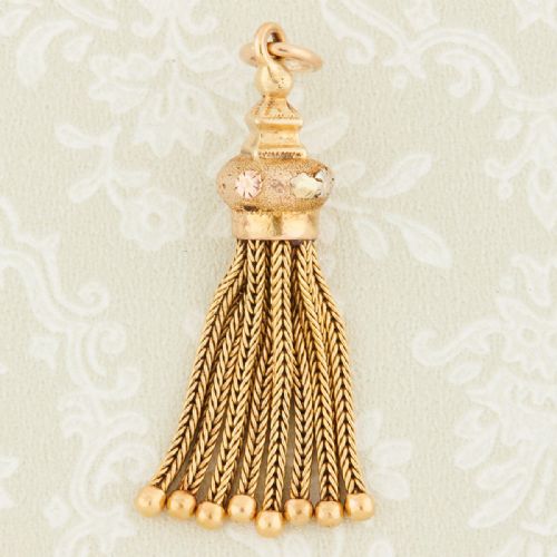 15ct gold tassel pendant - CATEGORY: ANTIQUE JEWELLERY - DATED VICTORIAN