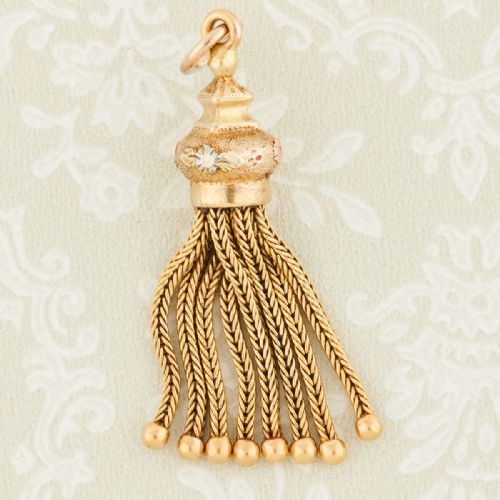 15CT GOLD TASSEL PENDANT - ADDITIONAL PHOTO 2
