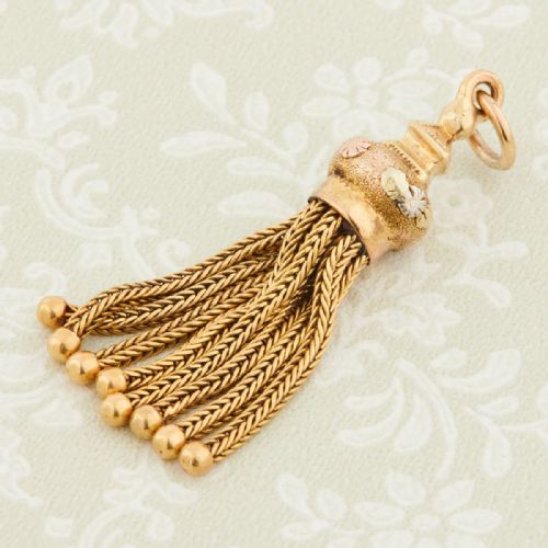15CT GOLD TASSEL PENDANT - ADDITIONAL PHOTO 4