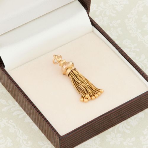 15CT GOLD TASSEL PENDANT - ADDITIONAL PHOTO 6