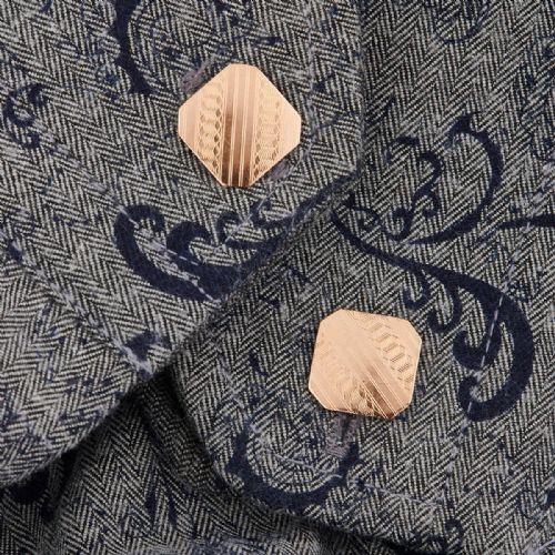 9CT ROSE GOLD SQUARE CUFFLINKS 1950 - ADDITIONAL PHOTO 1