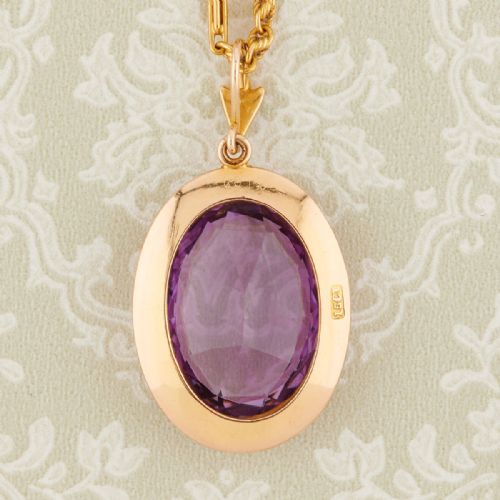 15CT GOLD AMETHYST AND PEARL PENDANT WITH CHAIN - ADDITIONAL PHOTO 6