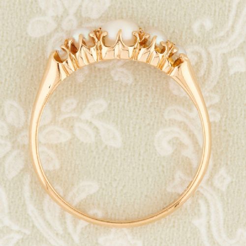 18CT GOLD 5 STONE PEARL RING - ADDITIONAL PHOTO 5
