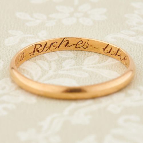 gold posy ring no riches like content circa late 18th early 19th century - CATEGORY: ANTIQUE JEWELLERY - DATED 1800