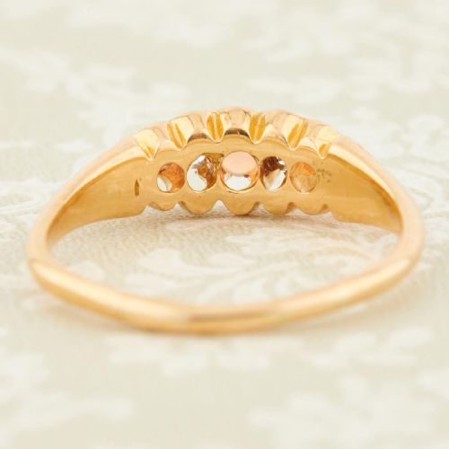 18CT GOLD OPAL DIAMOND 5 STONE RING - ADDITIONAL PHOTO 4