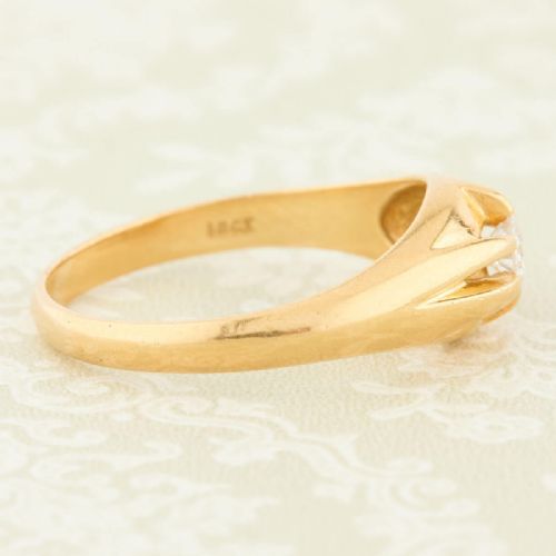 18CT GOLD DIAMOND BELCHER GYPSY RING SINGLE STONE - ADDITIONAL PHOTO 3
