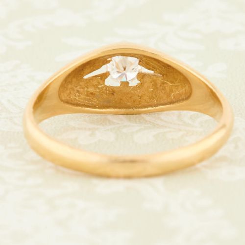 18CT GOLD DIAMOND BELCHER GYPSY RING SINGLE STONE - ADDITIONAL PHOTO 4