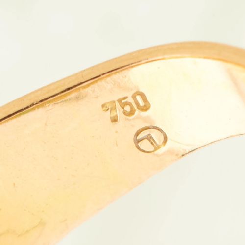 18CT GOLD GREEN TOURMALINE DIAMOND COCKTAIL RING 1960S - ADDITIONAL PHOTO 6