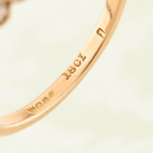 18CT GOLD PEARL DIAMOND 5 STONE RING - ADDITIONAL PHOTO 6