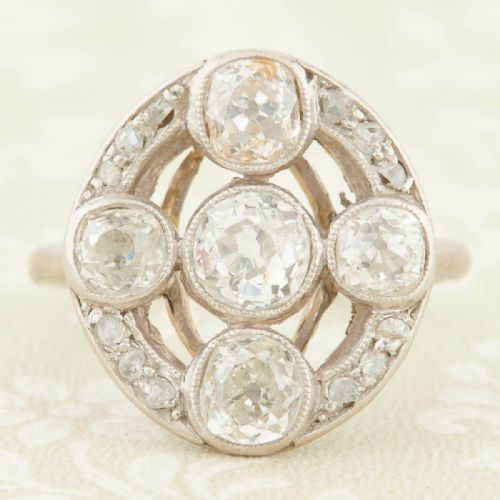 art nouveau 18ct gold diamond dress ring - CATEGORY: ANTIQUE JEWELLERY - DATED 1900