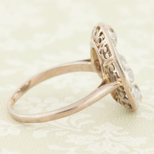 ART NOUVEAU 18CT GOLD DIAMOND DRESS RING - ADDITIONAL PHOTO 2