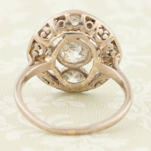 ART NOUVEAU 18CT GOLD DIAMOND DRESS RING - ADDITIONAL PHOTO 4