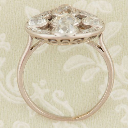 ART NOUVEAU 18CT GOLD DIAMOND DRESS RING - ADDITIONAL PHOTO 5