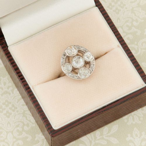 ART NOUVEAU 18CT GOLD DIAMOND DRESS RING - ADDITIONAL PHOTO 6