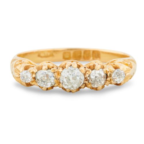 ANTIQUE 18CT GOLD 5 STONE DIAMOND RING 1917 - ADDITIONAL PHOTO 10