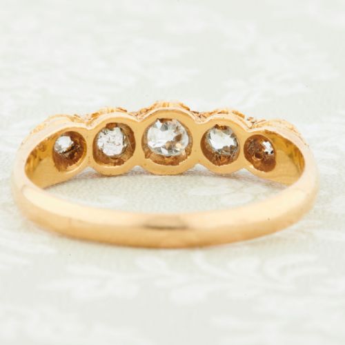 ANTIQUE 18CT GOLD 5 STONE DIAMOND RING 1917 - ADDITIONAL PHOTO 12