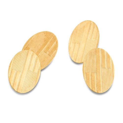 18ct gold oval cufflinks 1931 - CATEGORY: ANTIQUE JEWELLERY - DATED 1930