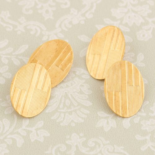 18CT GOLD OVAL CUFFLINKS 1931 - ADDITIONAL PHOTO 2