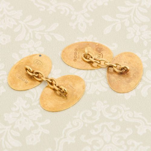 18CT GOLD OVAL CUFFLINKS 1931 - ADDITIONAL PHOTO 5