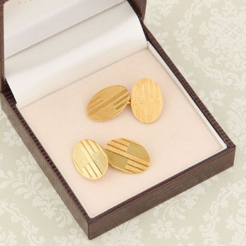 18CT GOLD OVAL CUFFLINKS 1931 - ADDITIONAL PHOTO 7