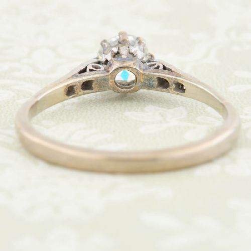 MIDCENTURY 18CT WHITE GOLD 050 CARAT SOLITAIRE DIAMOND ENGAGEMENT RING - ADDITIONAL PHOTO 5