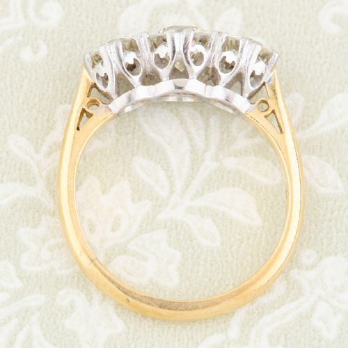 VINTAGE 18CT GOLD 3 STONE DIAMOND RING 125 CARAT - ADDITIONAL PHOTO 6
