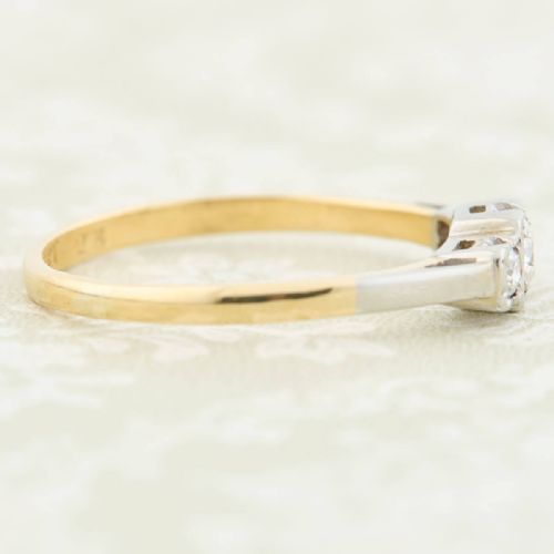 ART DECO 18CT GOLD 3 STONE DIAMOND RING - ADDITIONAL PHOTO 3
