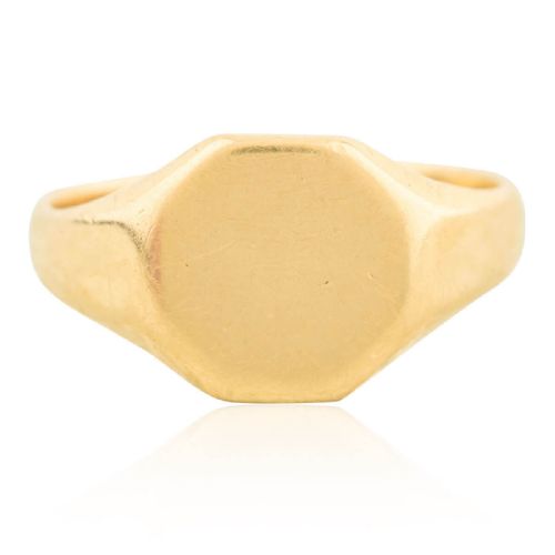 18CT GOLD OCTAGONAL SIGNET RING - ADDITIONAL PHOTO 2