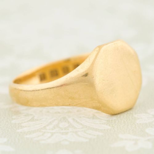 18CT GOLD OCTAGONAL SIGNET RING - ADDITIONAL PHOTO 4