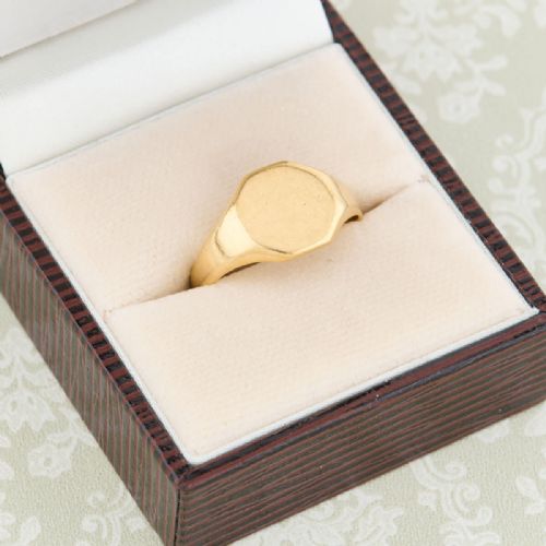 18CT GOLD OCTAGONAL SIGNET RING - ADDITIONAL PHOTO 8